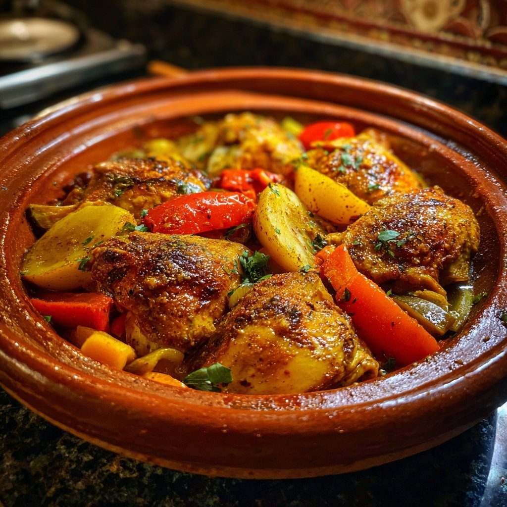 Internationale Küche Marokkanisches Hähnchen-Tagine