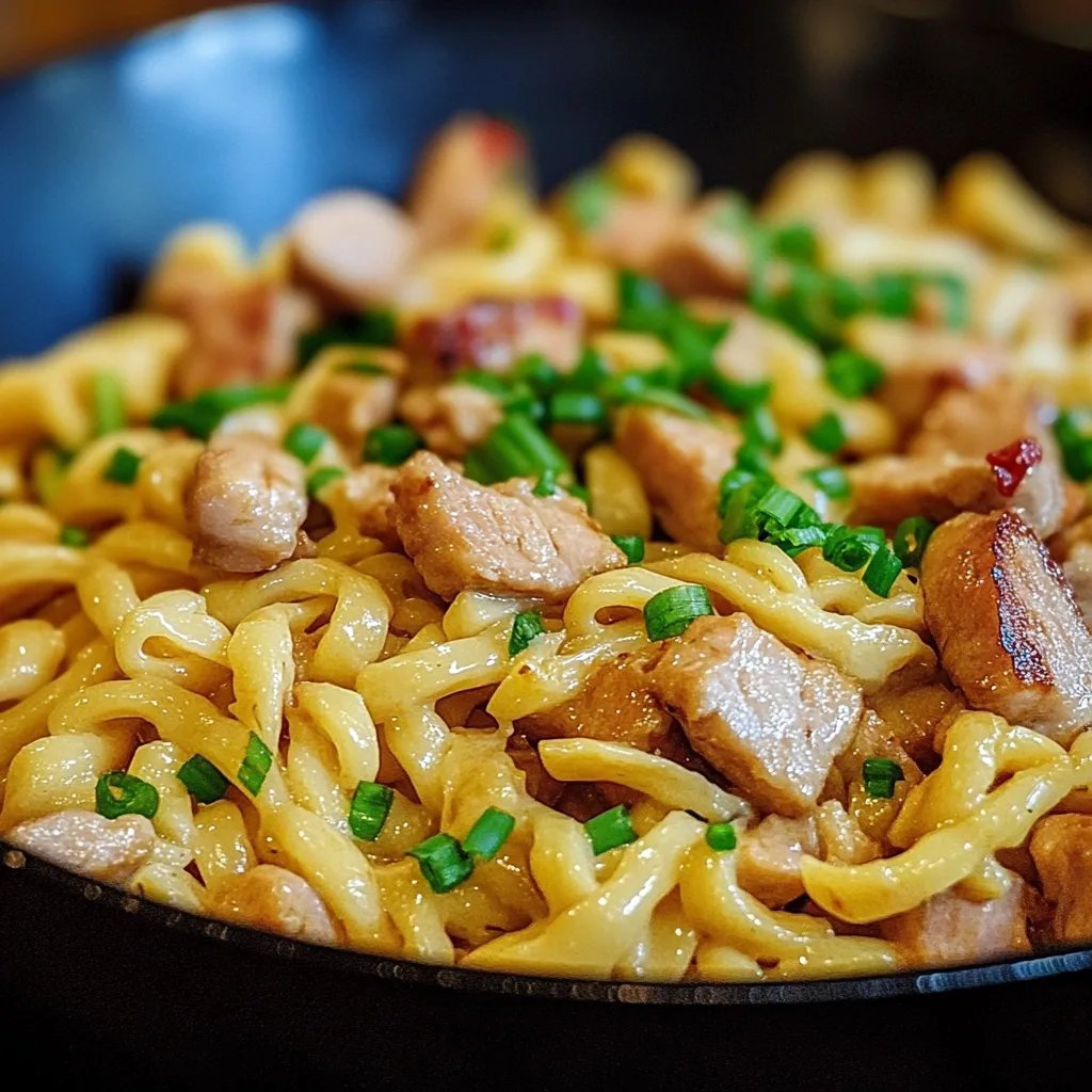 Klassische Schinkennudeln