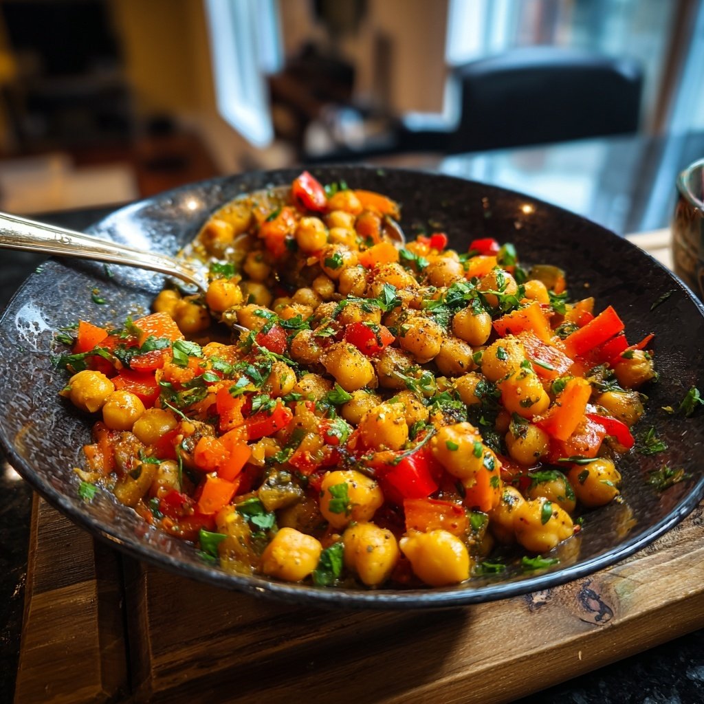 Vegetarische Kichererbsen Pfanne