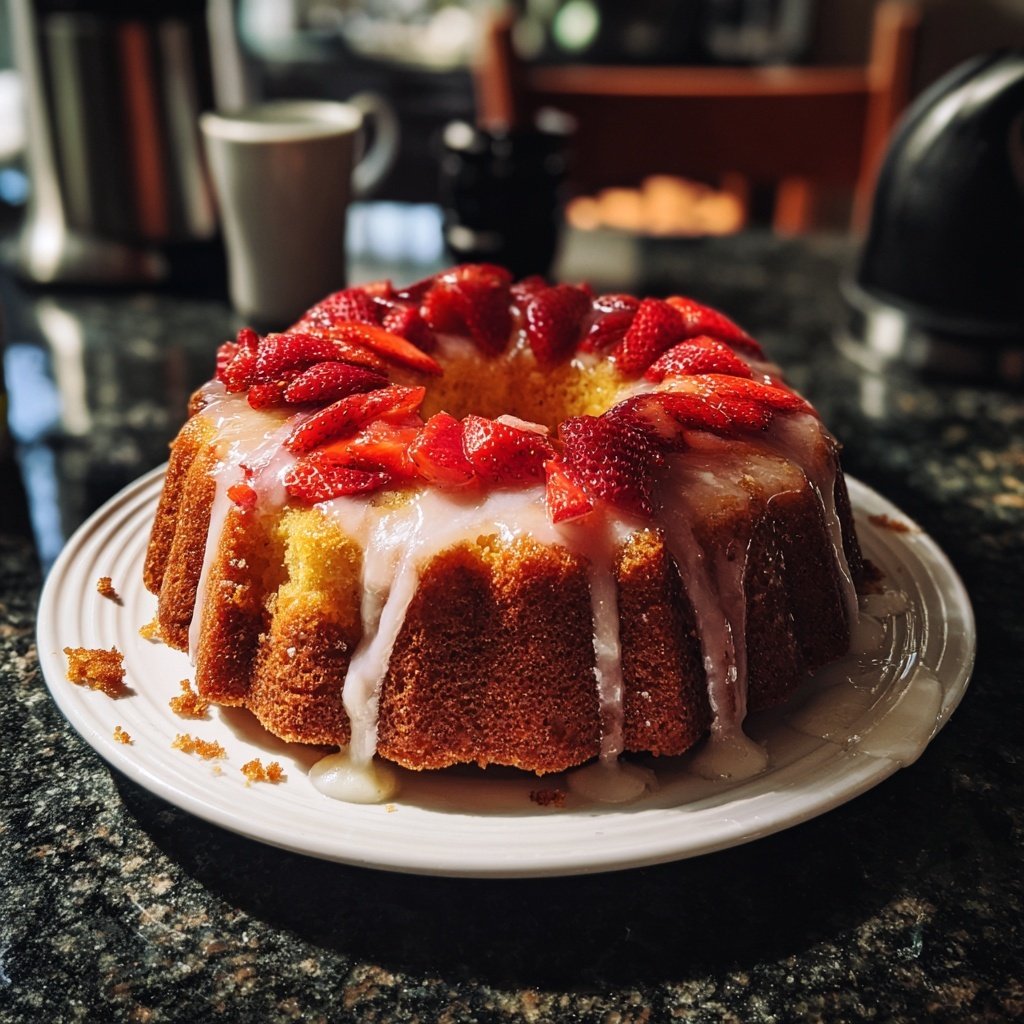 Erdbeer Rührkuchen Mit Zitronenguss