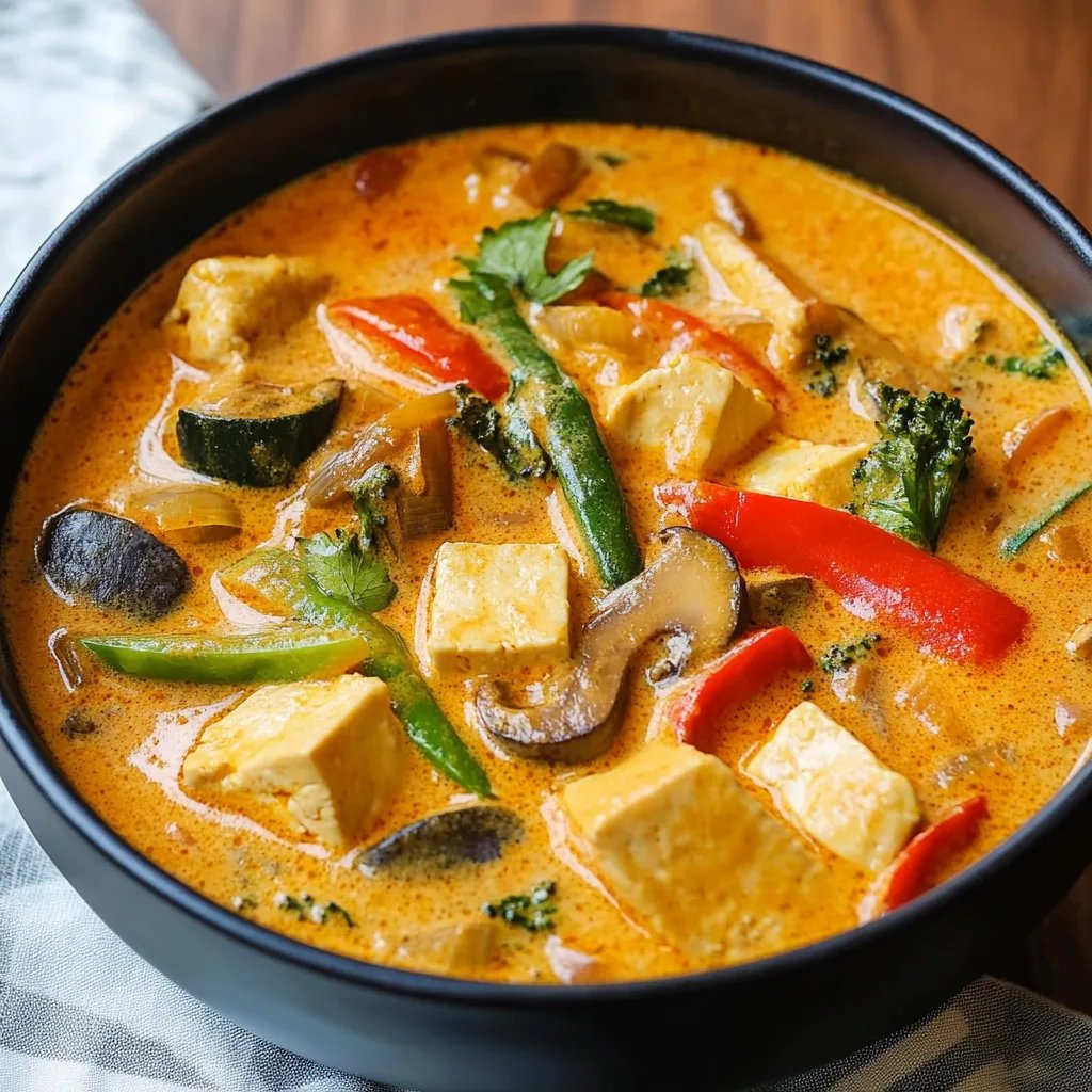 Einfaches Rotes Thai Curry mit Tofu