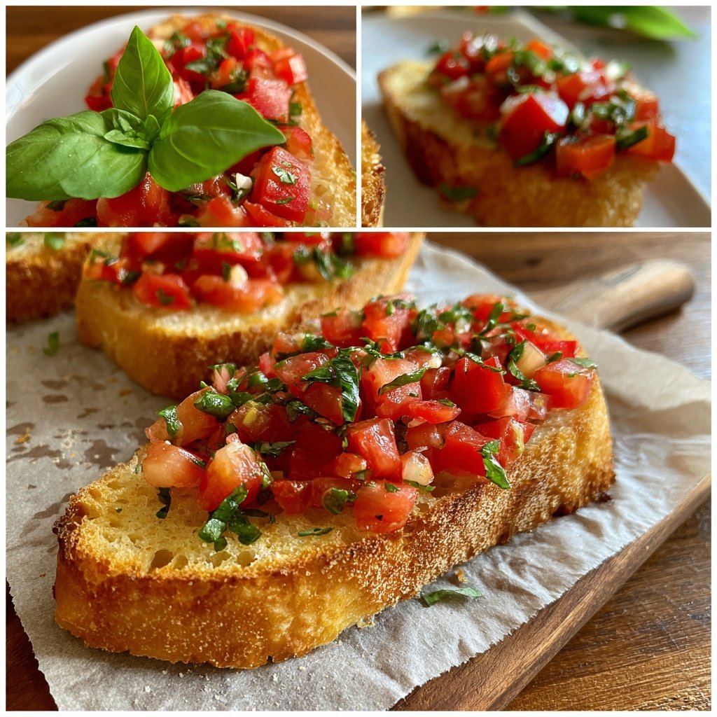 Bruschetta mit Tomaten und Basilikum
